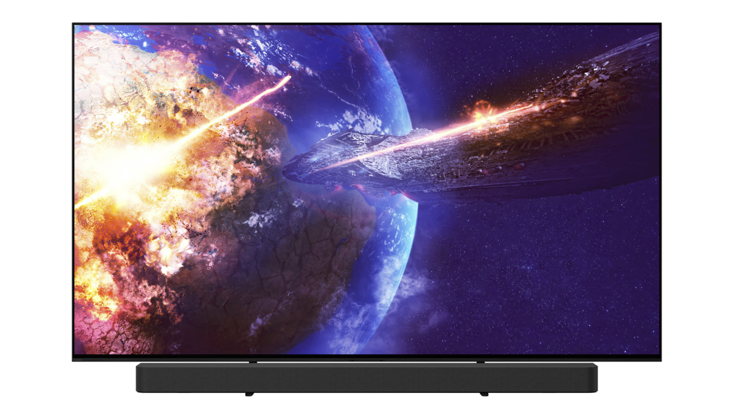 BRAVIA 8 Perfectly integrates TV and soundbar, almost no stand visible