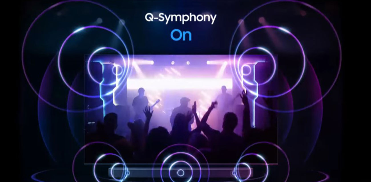 Only sound from the Soundbar Is activated when Q-Symphony is off. Sound from both the TV and Soundbar is activated together when Q-Symphony is on.