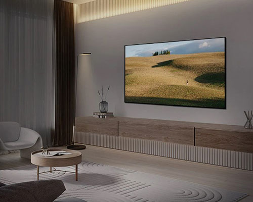 The TV screen during daylight is bright.The screen is adjusted to be softer on the eyes as day changes into night.