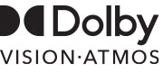 Logos of Dolby Vision® and Dolby Atmos®