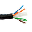 Picture of SCP CAT6 - 550 MHZ, 23 AWG SOLID COPPER, 4PR, UTP (C)UL FT4, IN/OUTDR PVC JKT - BLACK - 1000FT BOX