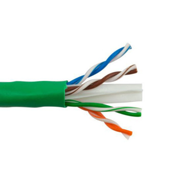 Picture of SCP CAT6 - 550 MHZ, 23 AWG SOLID COPPER, 4PR, UTP (C)UL FT4, IN/OUTDR PVC JKT - GREEN - 1000FT BOX