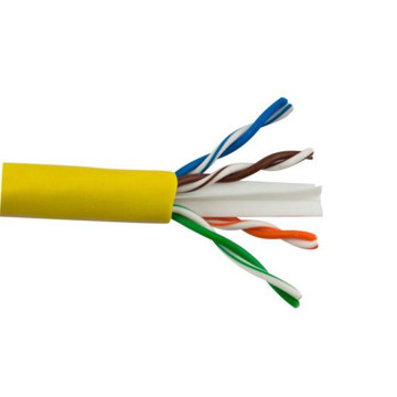 Picture of SCP CAT6 - 550 MHZ, 23 AWG SOLID COPPER, 4PR, UTP (C)UL FT4 IN/OUTDR PVC JKT - YELLOW - 1000FT BOX