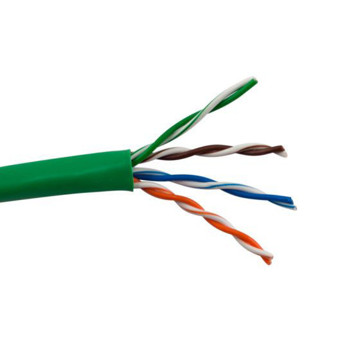 Picture of SCP CAT5E - 350MHZ, 24 AWG SOLID COPPER, 4PR UTP,(C)UL FT4, IN/OUTDOOR PVC JKT - GREEN - 1000FT BOX