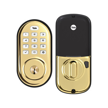 Picture of YALE - ASSURE LOCK PUSH BUTTON DEADBOLT - POLISHED BRASS