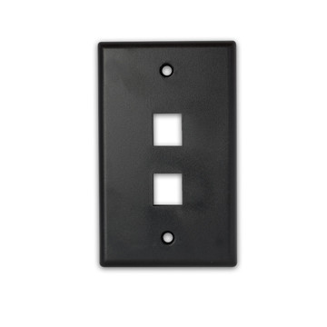 Picture of WIREPATH - 2-PORT KEYSTONE WALL PLATE (BLACK)