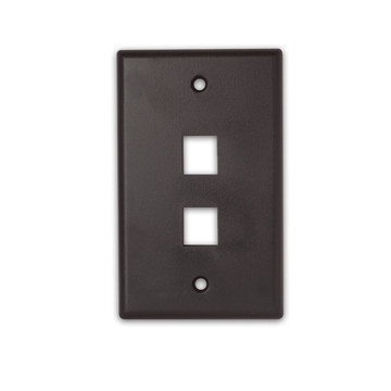 Picture of WIREPATH - 2-PORT KEYSTONE WALL PLATE (BROWN)