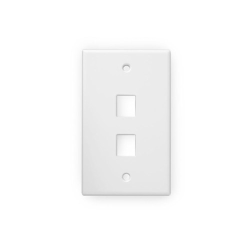 Picture of WIREPATH - 2-PORT KEYSTONE WALL PLATE (WHITE)