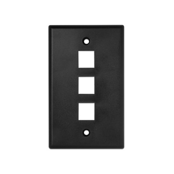 Picture of WIREPATH - 3-PORT KEYSTONE WALL PLATE (BLACK)