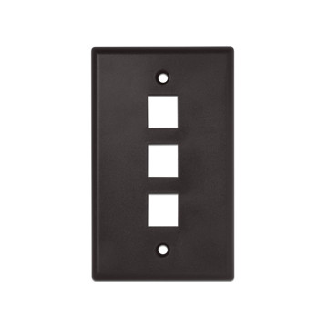 Picture of WIREPATH - 3-PORT KEYSTONE WALL PLATE (BROWN)
