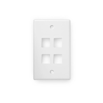 Picture of WIREPATH - 4-PORT KEYSTONE WALL PLATE - WHITE