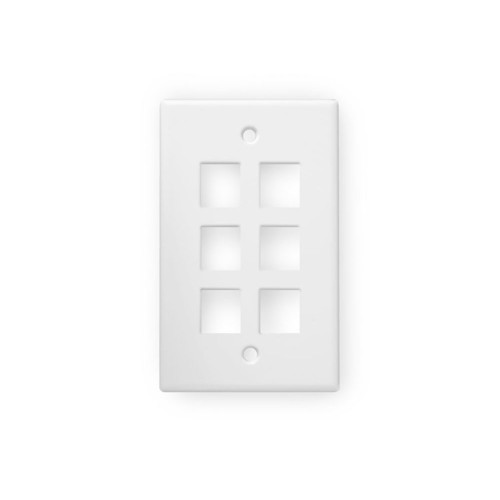 Picture of WIREPATH - 6-PORT KEYSTONE WALL PLATE - WHITE
