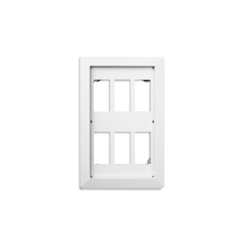 Picture of WIREPATH - RECESSED HOME THEATER PLATE WITH 6 DECORA STYLE SPACES (WHITE)
