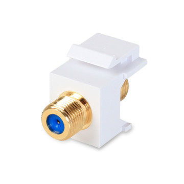 Picture of WIREPATH - GOLD PLATED F-CONNECTOR KEYSTONE INSERT - WHITE