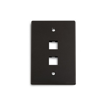 Picture of WIREPATH - 2-PORT MIDI WALL PLATE - BLACK