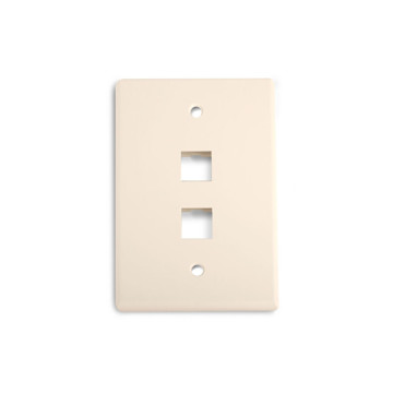 Picture of WIREPATH - 2-PORT MIDI WALL PLATE - LIGHT ALMOND