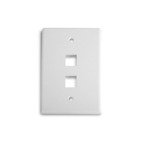 Picture of WIREPATH - 2-PORT MIDI WALL PLATE - WHITE