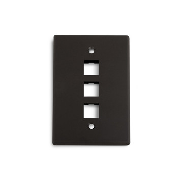 Picture of WIREPATH - 3-PORT MIDI WALL PLATE - BLACK