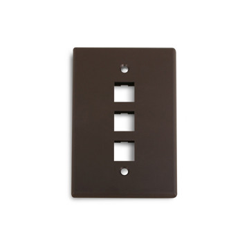 Picture of WIREPATH - 3-PORT MIDI WALL PLATE - BROWN