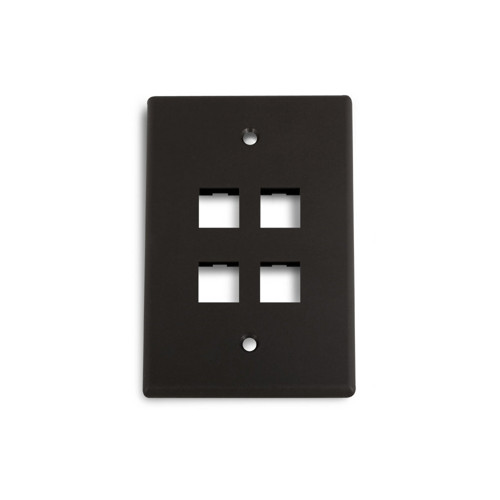 Picture of WIREPATH - 4-PORT MIDI WALL PLATE - BLACK