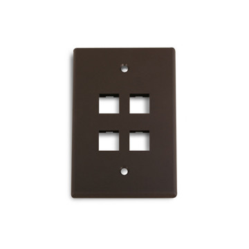 Picture of WIREPATH - 4-PORT MIDI WALL PLATE - BROWN