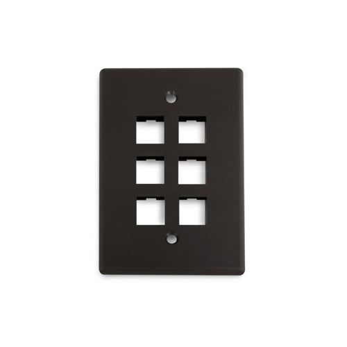 Picture of WIREPATH - 6-PORT MIDI WALL PLATE - BLACK