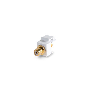 Picture of WIREPATH - GOLD PLATED F-CONNECTOR TO RCA KEYSTONE INSERT - WHITE RCA