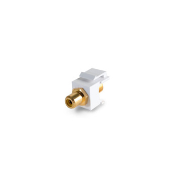 Picture of WIREPATH - GOLD PLATED F-CONNECTOR TO RCA JACK KEYSTONE INSERT - YELLOW/WHITE