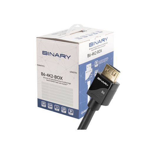 Picture of BINARY - B6 SERIES 4K2 ULTRA HD PREMIUM CERTIFIED HIGH SPEED HDMI CABLE WITH GRIPTEK - 2.3 FT. (.7M)